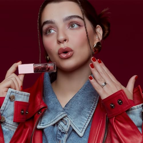 Maybelline Gloss rellenador de labios, Lifter Plump, tono Blush Blaze 001, 5.4 ml - Brillo labial voluminizador, volumen instantáneo y duradero, fórmula picante