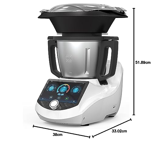 ChefRobot Smart Procesador de alimentos UltraCook Máquina de cocción automática todo en uno, capacidad de 3.5L, más de 600 recetas en línea, escala integrada, visualización TFT de 7 pulgadas,
