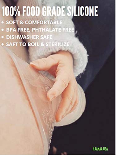 Haakaa New Silicone Breast Pump 150ML/100ML with Suction 100% Food Grade Silicone BPA PVC and Phthalate Free (150ml)