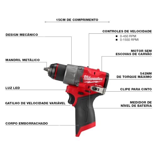 Milwaukee Electric - M12 Combustible. Taladro 1/2