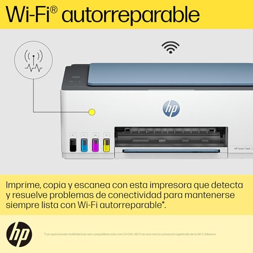 HP Impresora Multifuncional Smart Tank 585, Tinta Continua, Color, Wi-Fi, Dúplex (Doble Cara) Manual, Impresión Desde Smart App, hasta 2 años de Garantía* (1F3Y4A)