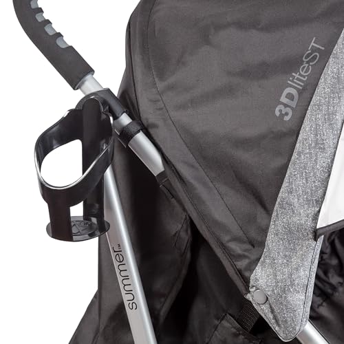 Carriola Summer Infant 3Dlite ST Negro Ligero con Marco de Acero y Área de Asiento Grande para Viajes