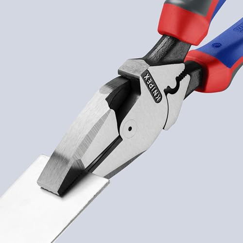 KNIPEX 09 12 240 Pinza de electricista Lineman's Pliers, modelo americano acabado pavonado,Plata, 240 mm