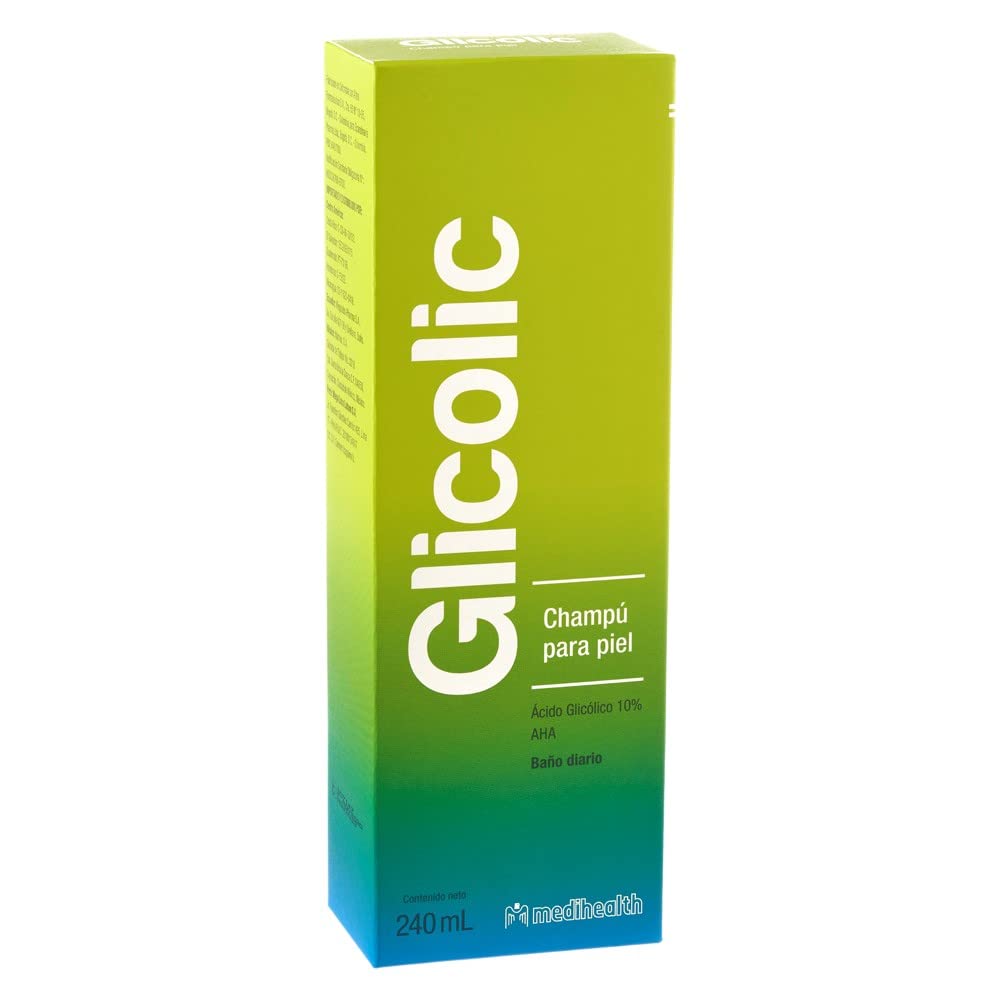 Glicolic Champú Corporal | Dermolimpiador con Ácido Glicólico | Exfoliación suave y Limpieza Profunda de la Piel | Textura y suavidad | Hombres y Mujeres | Frasco con 240ml
