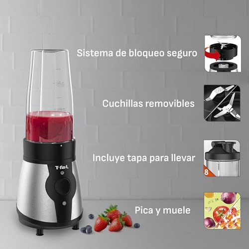 Mini Procesador de Alimentos T-fal Negro con Funciones Múltiples de 750 ml