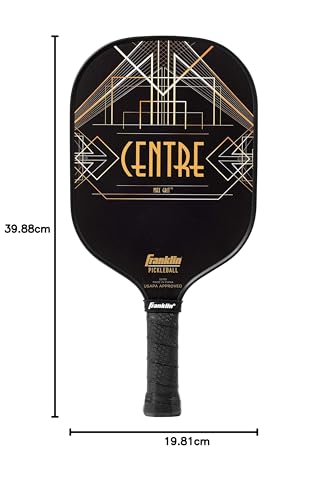 Franklin Sports Pro Pickleball Paddle – Paddle Pro Tournament – Raqueta de Fibra de Carbono aprobada por Estados Unidos (USAPA) – Equipo Oficial del Centro – Oro – Núcleo de 13 mm