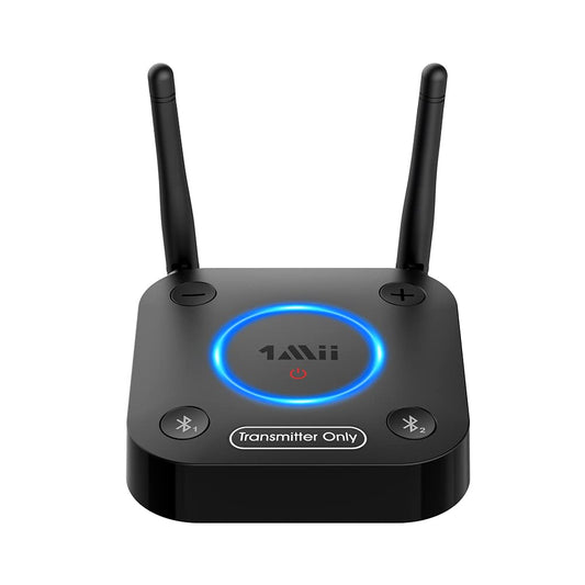Transmisor Bluetooth 5.2 1Mii Negro con Entrada Óptica y Largo Alcance para TV