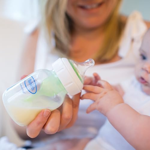 Tetina de Silicona Natural Flow Dr. Brown’s Transparente, de Flujo Lento, para Biberón de Boca Ancha, para Bebé, Pack de 2