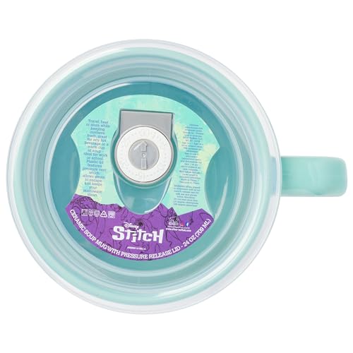 Taza de Cerámica Silver Buffalo Lilo and Stitch Pastel con Tapa Plástica Ventilada