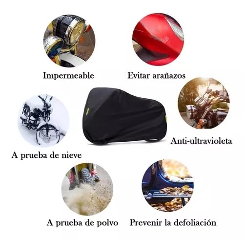 Funda para Moto Cubierta de Motocicleta de Protección Exterior Impermeable Duradera para Motocicletas como Honda, Yamaha, Suzuki, Harley y más (XXXL Negro)