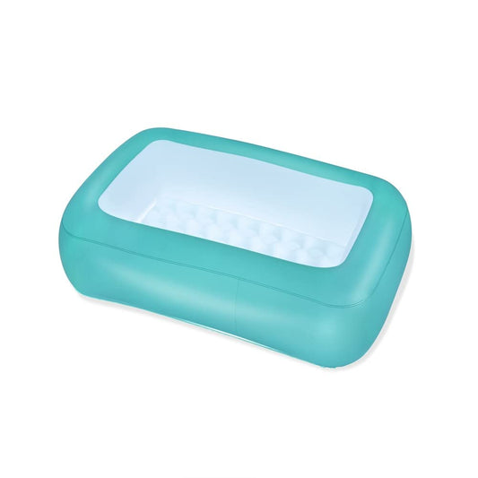 Bestway 51115 Alberca Inflable Rectangular 1.65x1.04x.25cm Lisa 2mod 2col acolchonada Clave, Azul