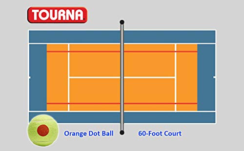 Pelota de Tenis Tourna Naranja Baja Compresión Segunda Etapa Paquete de 3
