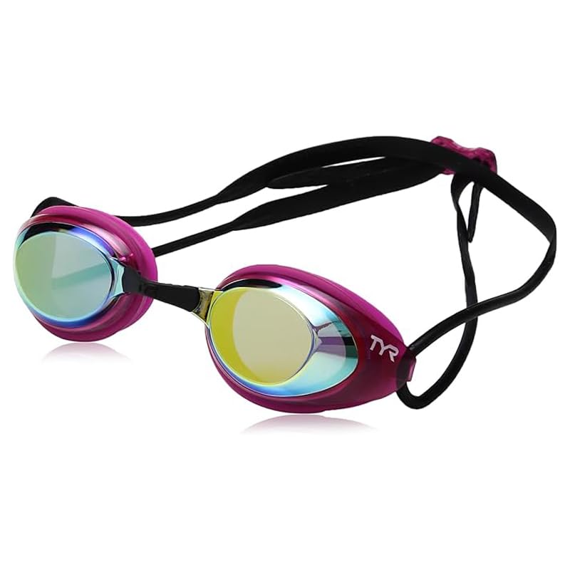 Gafas de Natación TYR Blackhawk Racing Espejadas Negro Rosado Dorado para Mujer