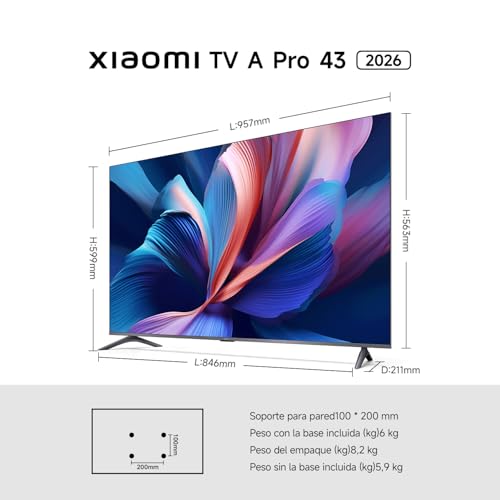 XIAOMI TV A Pro 43 2026 | 4K QLED Google TV | Dolby Audio DTS:X + DTS Virtual:X1 | Voice Control | HDR10+ | MEMC | Filmmaker Mode | Apple Airplay