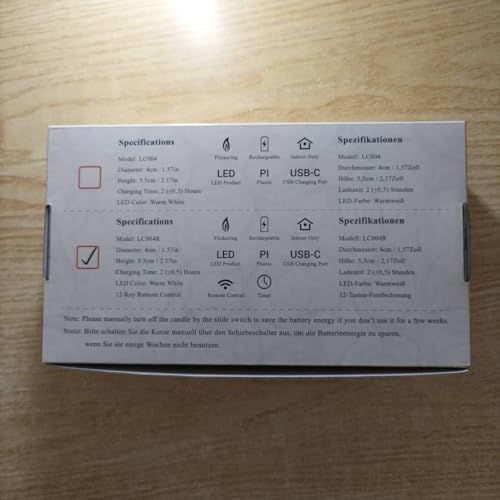 Velas Recargables Yme Blancas con Control Remoto para Decoración del Hogar