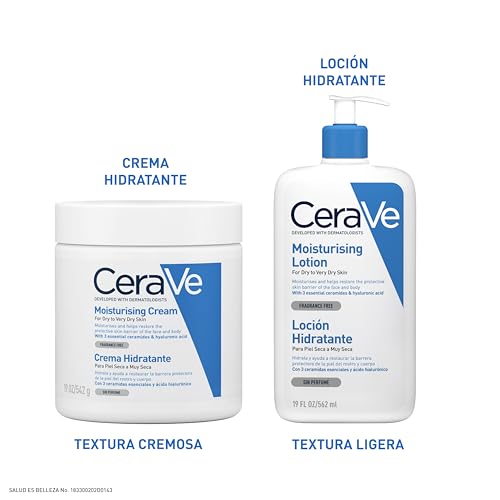 CeraVe Crema Hidratante |542gr| Hidrante diario para rostro y cuerpo para piel normal a seca