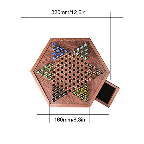 Juego de Damas Chinas de Madera Zwbfu con cajón de almacenamiento para niños y adultos