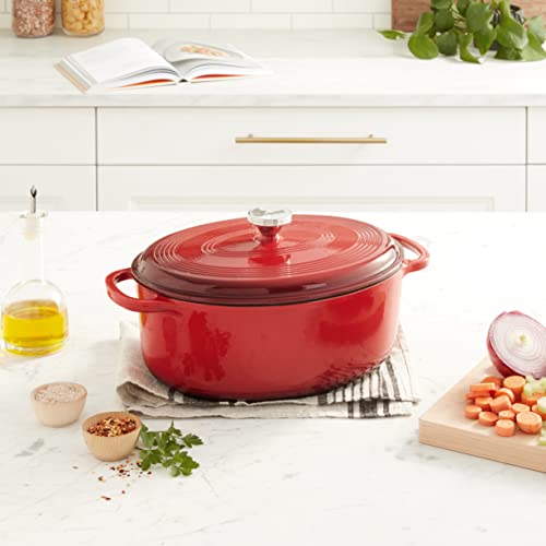 Lodge Horno holandés de hierro fundido esmaltado, Rojo, 6.6 l, 1