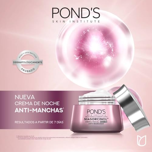 PONDS Crema Facial Antimanchas* Noche Bright Miracle Ultimate Clarity con Niasorcinol, uso de noche para una piel luminosa y tono uniforme 50 g