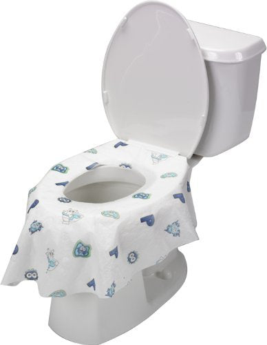 Fundas desechables para asiento de inodoro para inodoro (20 unidades) – XL impermeable para niños, niños y adultos, portátil e individualmente envuelto para viajes, entrenamiento para ir al baño, día