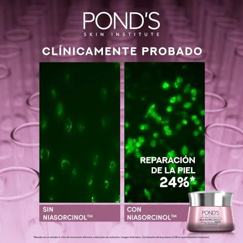 PONDS Crema Facial Antimanchas* Noche Bright Miracle Ultimate Clarity con Niasorcinol, uso de noche para una piel luminosa y tono uniforme 50 g