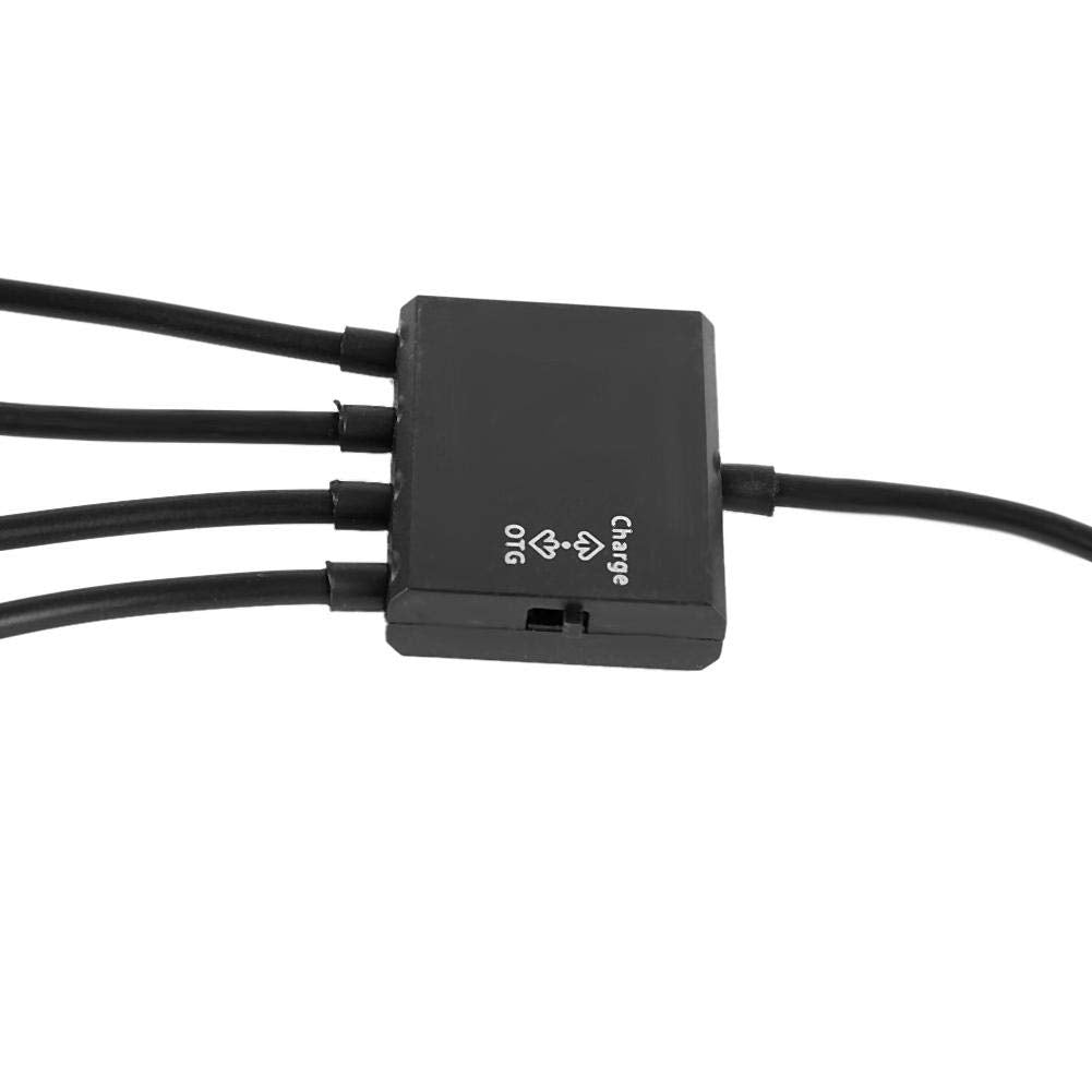 Dioche Adaptador USB HUB con alimentación, Micro USB HUB OTG Cargador de energía Cable Host Cable Lector Tarjetas Convertidor Adaptador para TV Stick