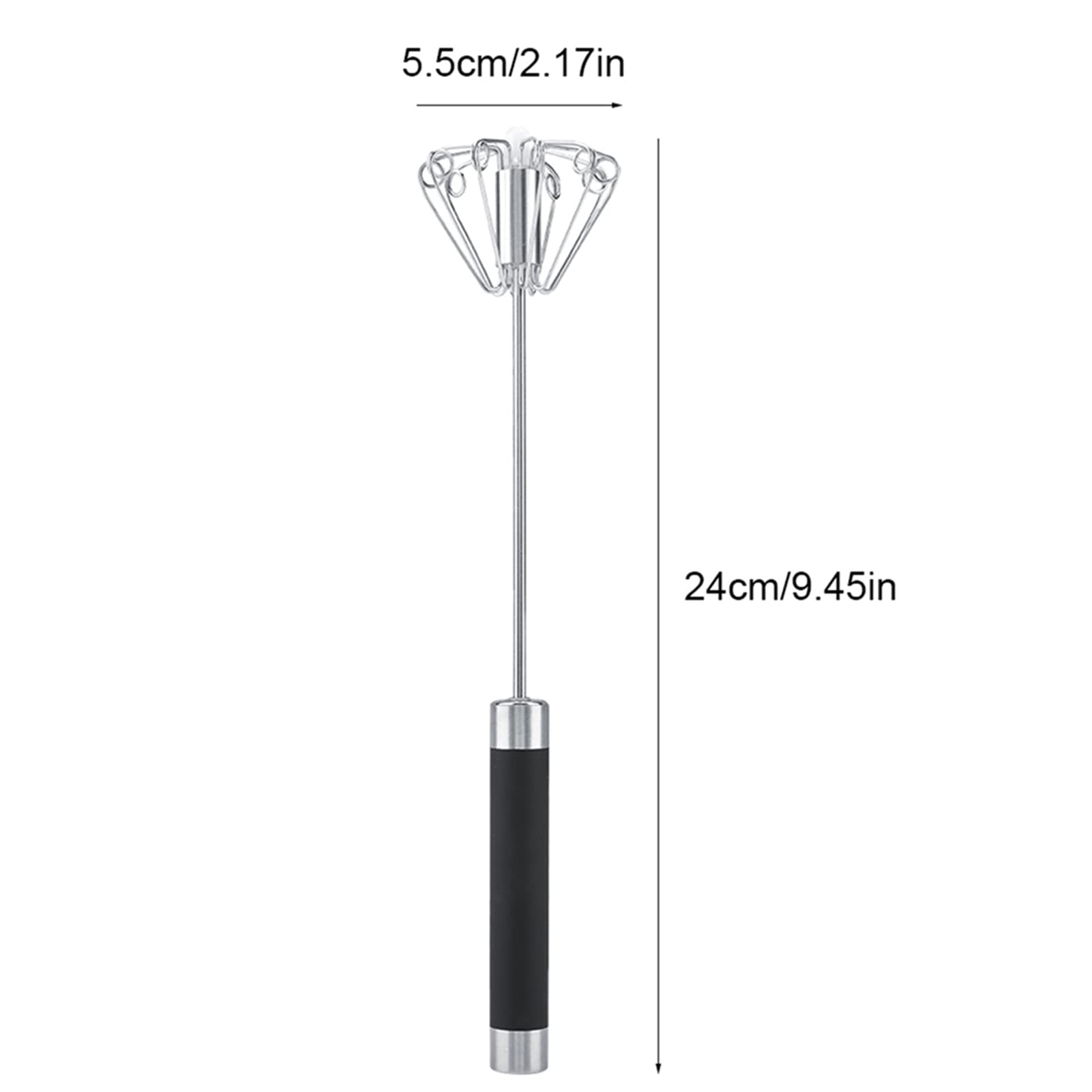 Batidora de Cocina Giratoria de Acero Inoxidable, Batidor Manual Batidor de Huevos Batidora de Empuje Manual Agitador Batidor de Mano de Acero Inoxidable Batidora Utensilio