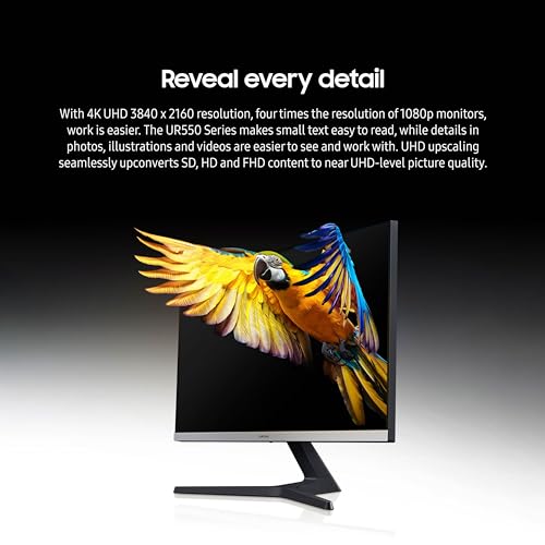 SAMSUNG ViewFinity UR55 Series 4K UHD IPS Monitor de computadora HDR10, AMD FreeSync, HDMI 2.0 y DisplayPort 1.2, visualización sin Bisel, Cuidado de los Ojos, LU28R550UQNXZA, 2023