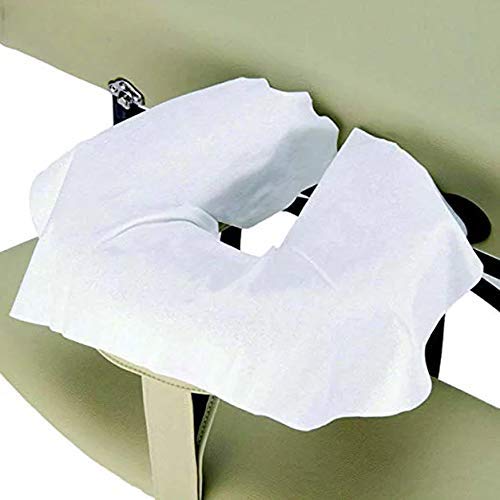 Huini Disposable Headrest Covers Soft Face Cradle Covers Non-Sticking for Massage Tables & Chairs 100 Count