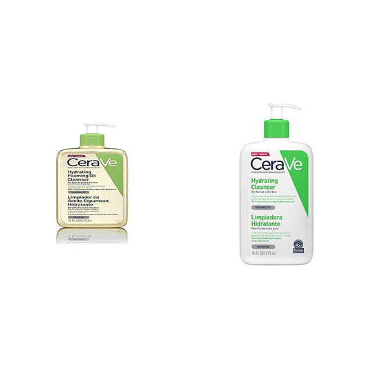 Cerave Hydrating Oil Cleanser Normal to Dry Skin 473 ml + Limpiadora Hidratante |473ml| Limpiador facial diario para piel seca | Libre de fragancia