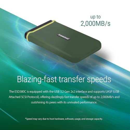 SSD Externo Transcend 2 TB Alta Velocidad Compatible con Steam Deck y Más Dispositivos