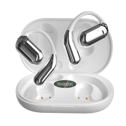 Auriculares Inalámbricos Bitstik Plata con Bluetooth y Gancho para Deportes y Entrenamiento