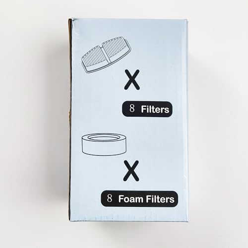 katzenbrunnen SOOFPET - Filtros de fuente de agua para gatos: 16 piezas (8 filtros de carbono + 8 filtros de esponja) filtros de repuesto para fuente de gato de acero inoxidable de 110 oz/3.2L