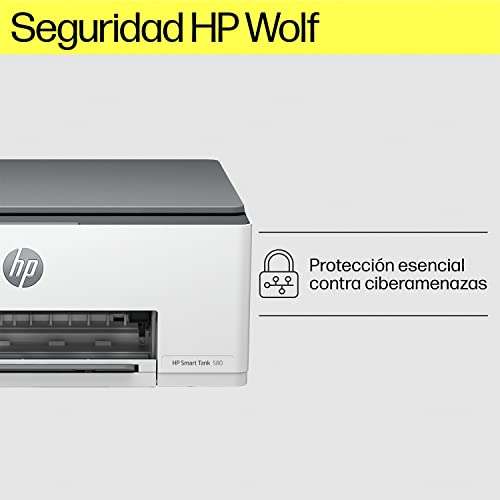 HP Impresora Multifuncional Smart Tank 580, Tinta Continua, Color, Wi-Fi, Dúplex (Doble Cara) Manual, Impresión Desde Smart App, 2 años de Garantía (1F3Y2A)
