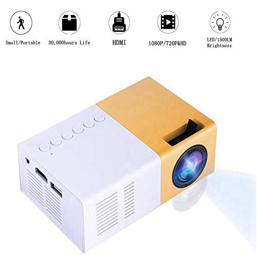 Mini Proyector LED Portátil de Alto Brillo 1500lm 1080P Home Theater HD con Soporte HDMI VGA AV USB Micro SD