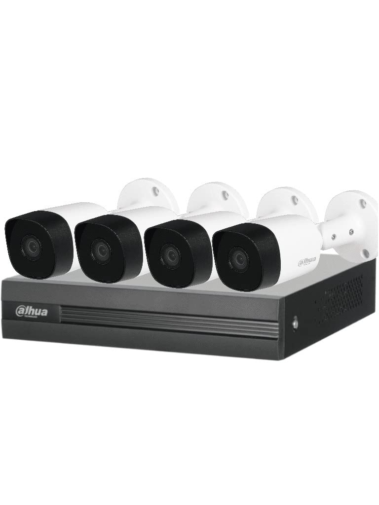 Dahua Kit de 4 Canales 5 Megapixeles/Cooper-I/WizSense/H.265+/ 4 Camaras Metalicas B2A51/ Accesorios Incluidos/ 4 Canales SMD Plus/Búsqueda Inteligente/Codificación IA/ 1 SATA/