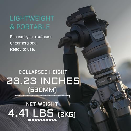 Trípode de Video Tilta Gris Espacial con Cabeza Fluida y Patas de Fibra de Carbono
