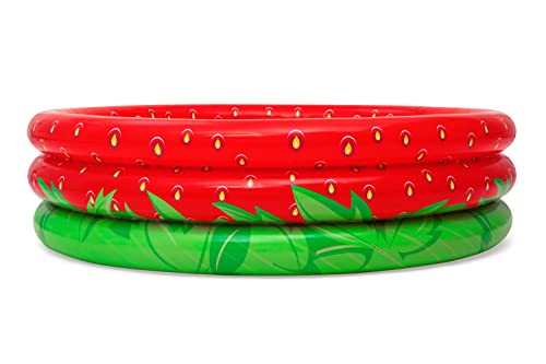 Bestway 51145 Alberca Inflable Redonda 1.60x.38cm 3 Anillos Decor Fruta, Rojo