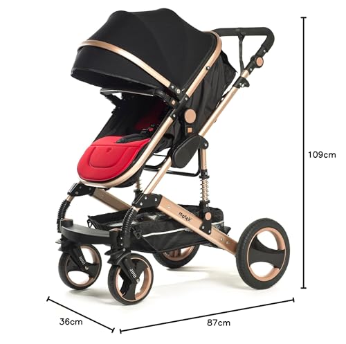 Carriola Bebe Motek Dan Plus 3 en 1 Portabebe Aluminio Dorado