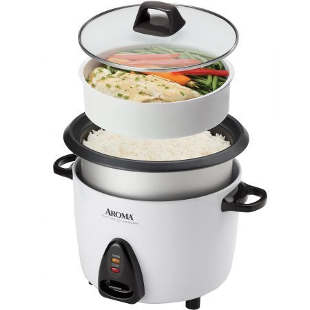 Aroma Housewares ARC-360-NGP 20 tazas estilo olla arrocera y vaporizador de alimentos, color blanco