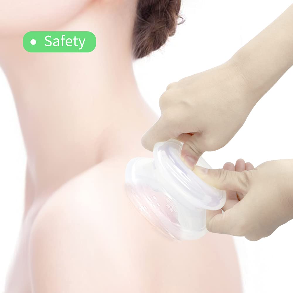 Juego de Terapia de Silicona TIBLEN Transparente con Ventosas de Vacío para Alivio del Dolor y Anticelulitis