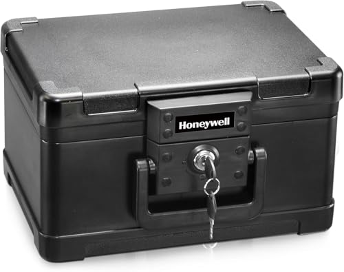 Honeywell Safes & Door Locks – Caja de seguridad pequeña para el hogar – Resistente al fuego seguro para sobres #10, flash USB, plástico ABS fuerte, documento, seguro para dinero con sistema de