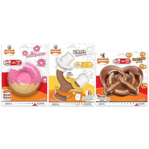 Juguete Masticable Nylabone Tocino y Mantequilla de Cacahuete Diversión para Perros Extra Grandes