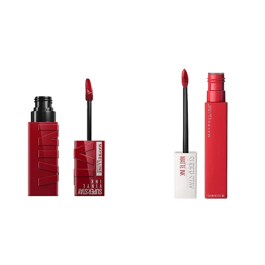 Labial líquido brillante Maybelline Super Stay Vinyl Ink Lippy + Labial Liquido Matte, Larga Duracion, Superstay Matte Ink 20 Pioneer, 5 g