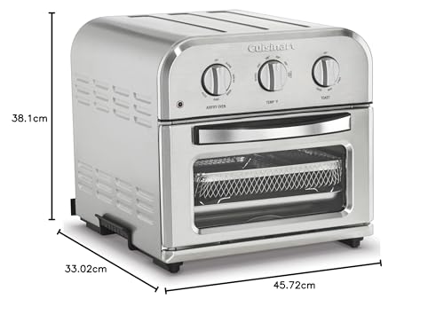 Cuisinart TOA-26 - Horno tostador compacto para freidora de aire, motor de 1800 W con funciones 6 en 1 y amplio rango de temperatura, freidora de aire, acero inoxidable