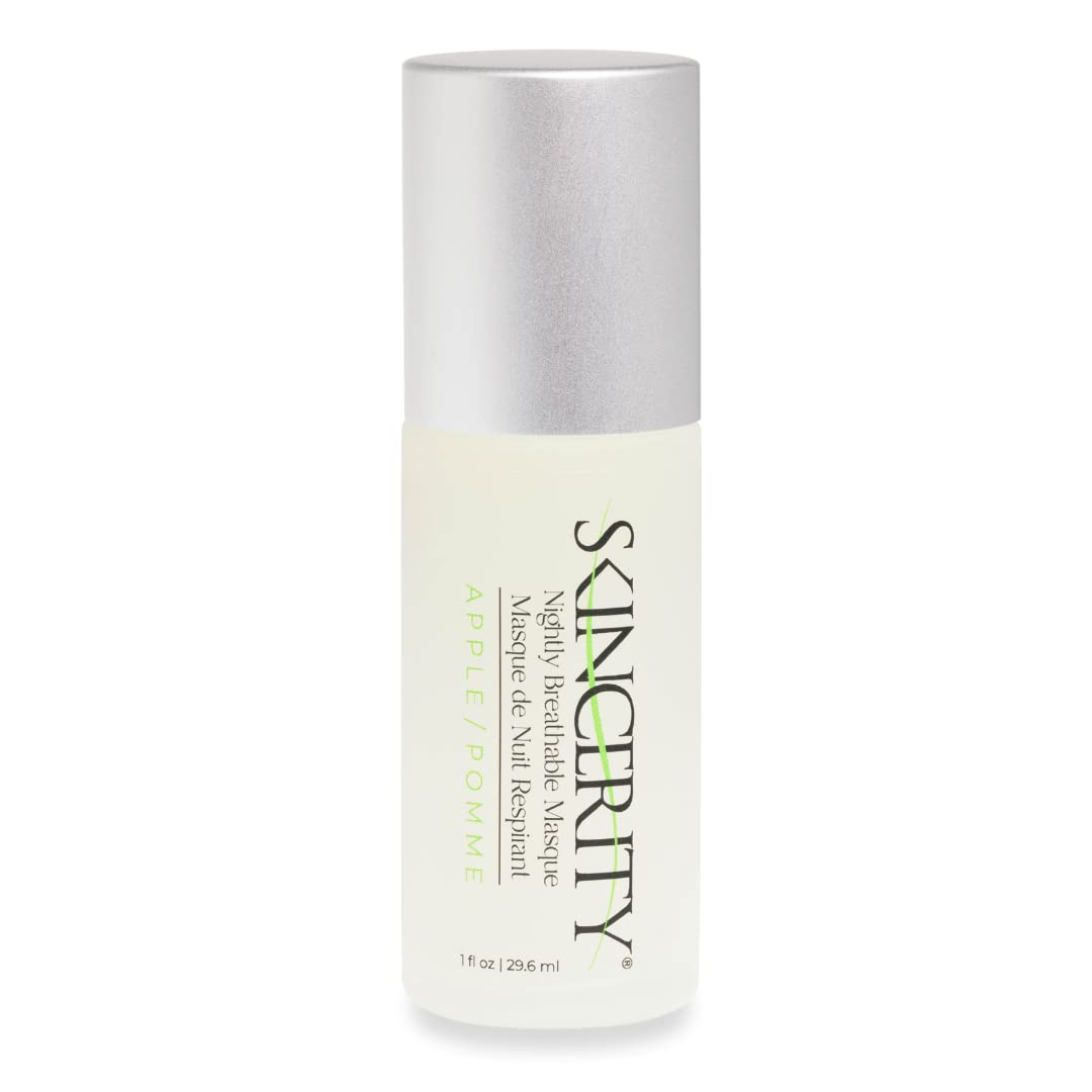 Skincerity Mascarilla respirable nocturna de manzana | La mascarilla transpirable original durante la noche | Notas melancólicas y afrutadas de manzana verde | Aceite de semilla de uva y antioxidantes de vitamina E | Antienvejecimiento, reduce las arrugas