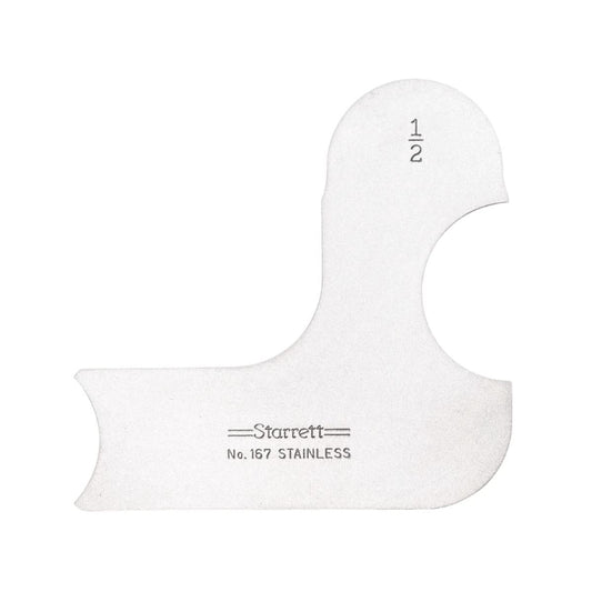 Medidor de Radio Starrett Acero Inoxidable para Radios Convexos y Cóncavos 1/2 Pulgadas