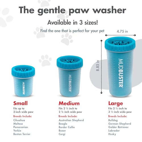 Dexas MudBuster Limpiador portátil para patas de perro, Azul, Large