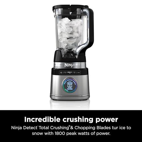Licuadora Ninja Negro Plateado Detect Power Pro con Tecnología BlendSense 72 Oz 1800 Watts para Smoothies y Bebidas Congeladas