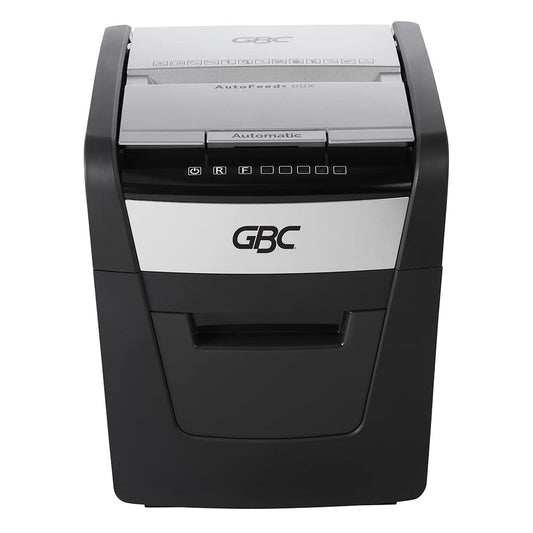 GBC Trituradora de Papel y Grapas, Auto Feed+ 60x, Corte Súper Cruzado P-4 de 60 Hojas, con Cesto de 19.8 litros. WSM1757601